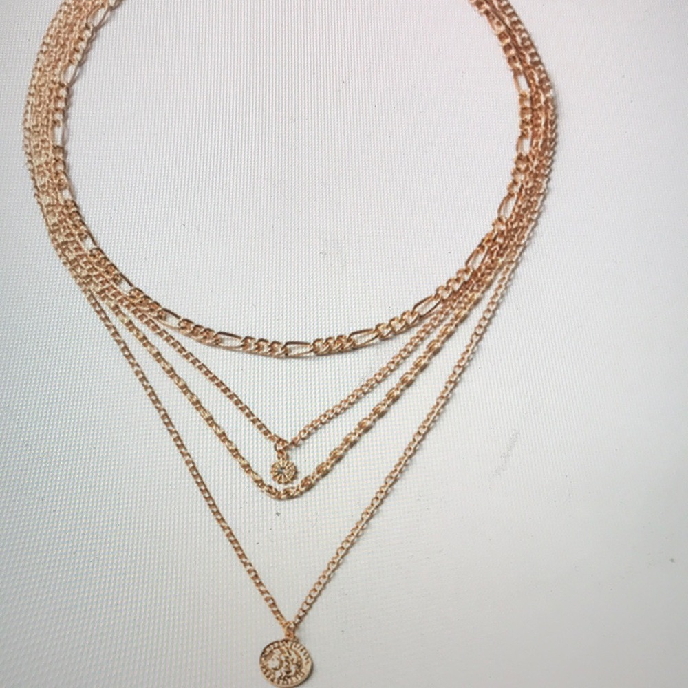 "Athena" Multi-Layer Coin Pendant Necklace - Picture 5 of 5